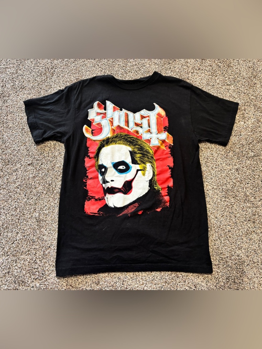 Hot Topic Ghost Halloween Joker Men’s Med/Unisex Black Graphic T-Shirt